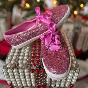 KEDS Kate Spade Pink Glitter Sneakers 6.5